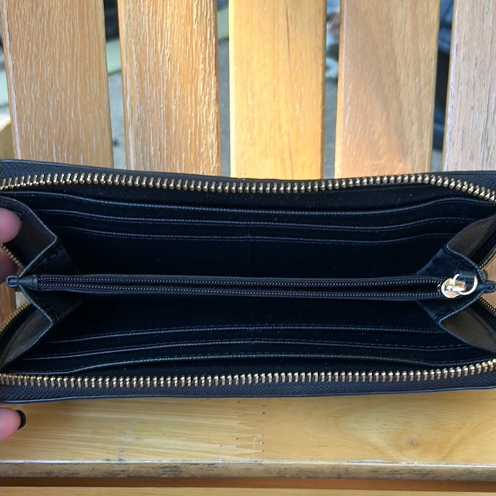 Michael Kors Glossy Black Wallet with Gold Accents - Picture 3 of 3